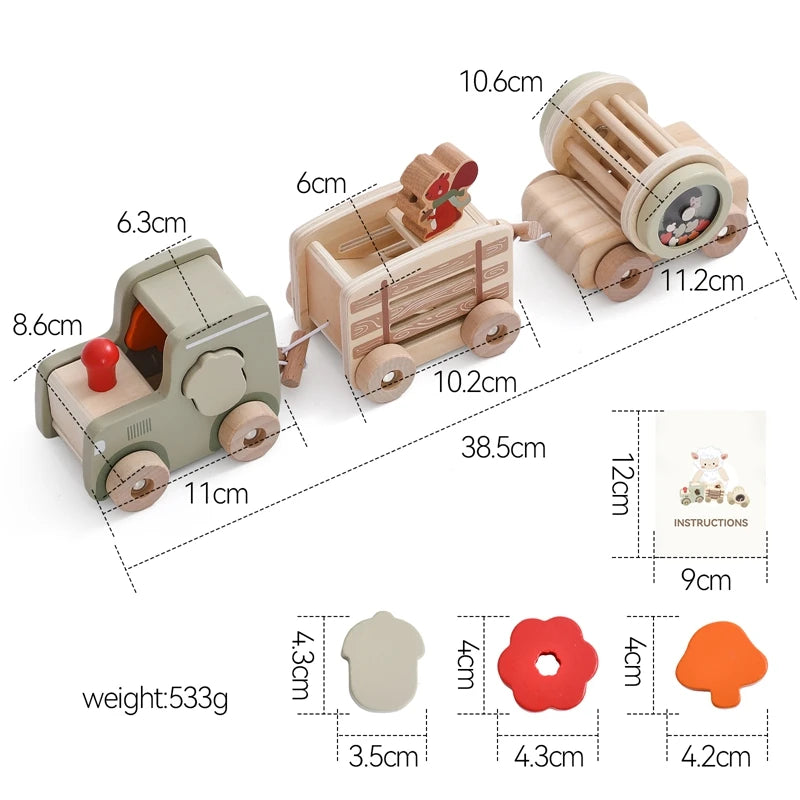 Baby Montessori Toys Wooden Animal Farm Train Children's Refined Sports Games Shape-matching Toys Early Education Toys For Kids