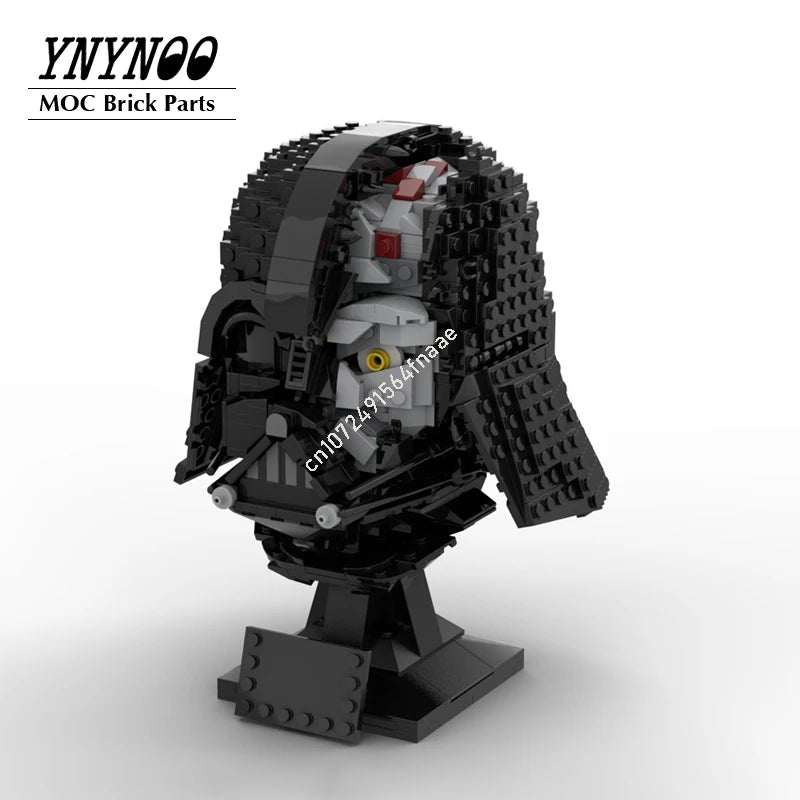 MOC Battle Damaged Vader Helmet Building Blocks Set Star Battles Helmet Collection Model Education Assembly Kids Xmas Gifts Toys