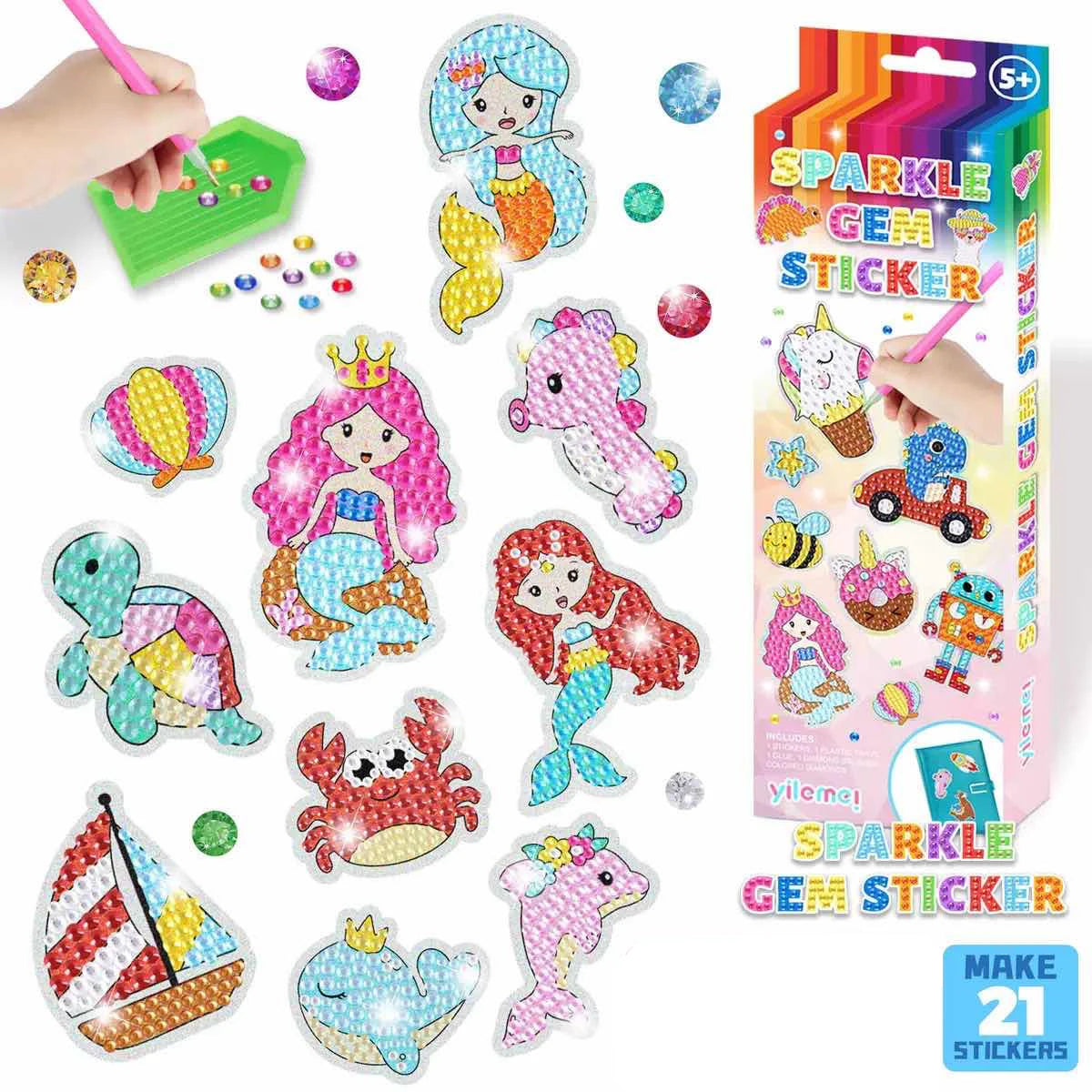 Good Quality GEM 5D Diamond Painting Stickers Kit Kids Handmade With DIY Painting Tools Cute Art Crafts Toys for Children Gifts
