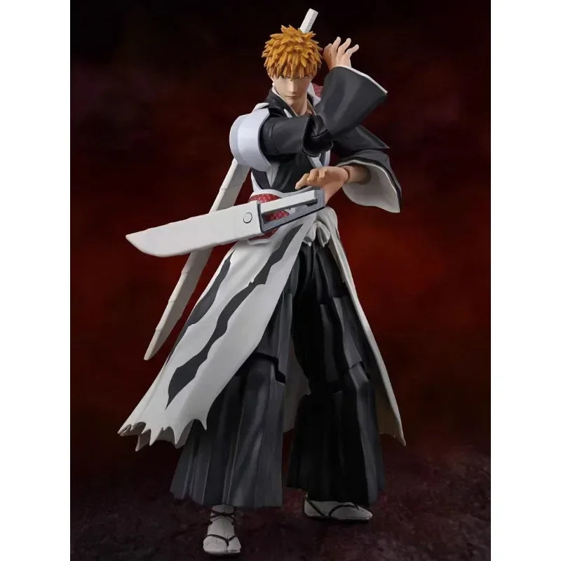In Stock Original Bandai S.H.Figuarts SHF BLEACH Kurosaki Ichigo Dual Zangetsu Ver. Anime Action Figure Model Collectible Toys