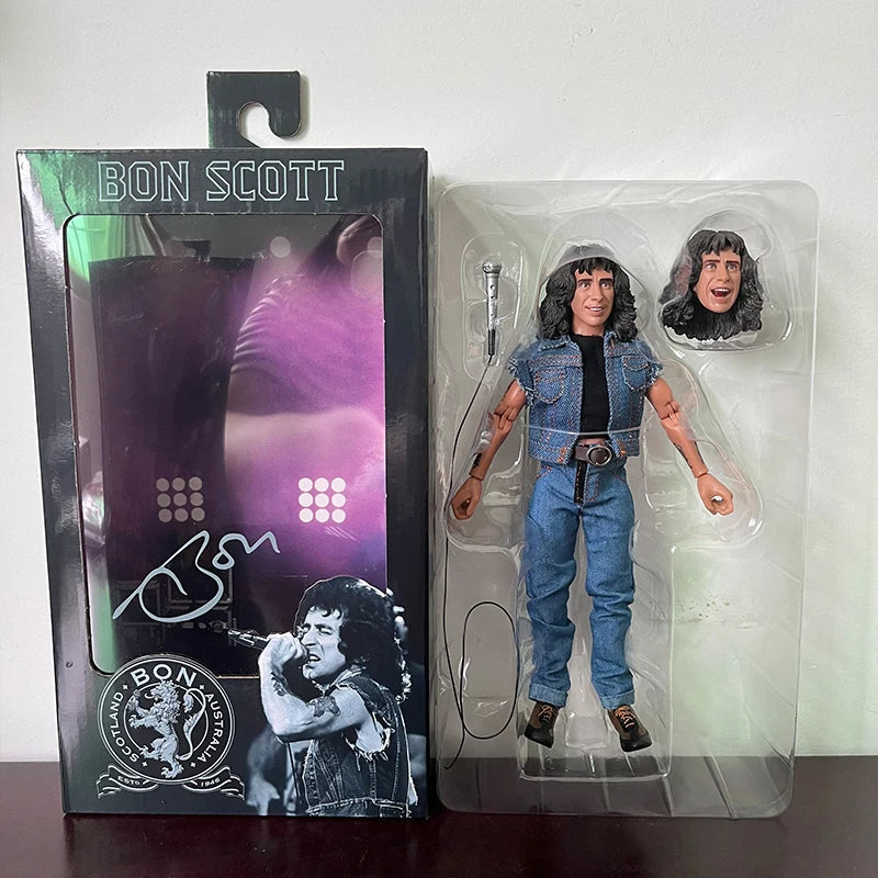 NECA Highway To Hell Angus Young Bon Scott Action Figure Model Toys Collection Friend Birthday Gift 18cm