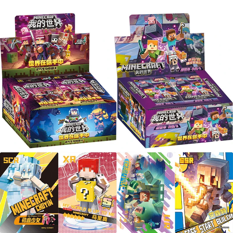 Minecraft Card The World Is in Your Hands Adventure and Footprints MR SP Game Role Trading Collection Card Kids Toys Gifts