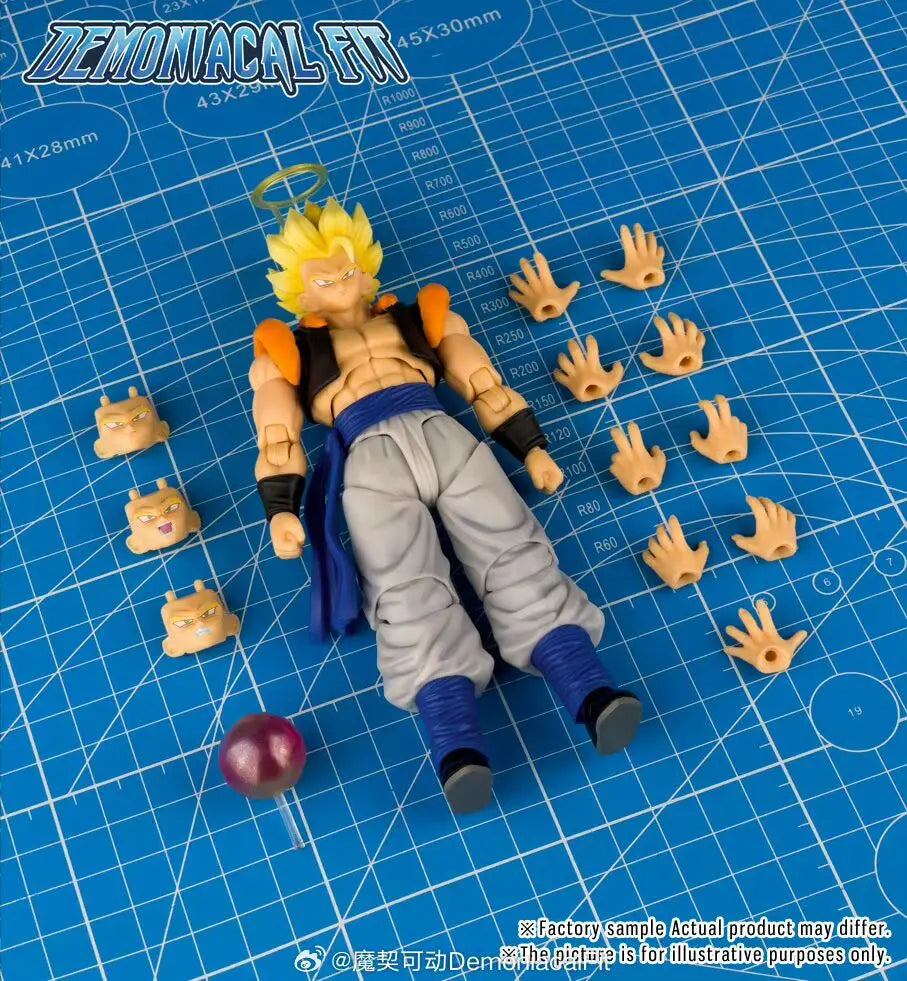 New Demoniacal Fit Dragon Ball Z SHF Super Saiyan SSJ Gogeta Anime Action Figure Figurine Model Gifts Toys