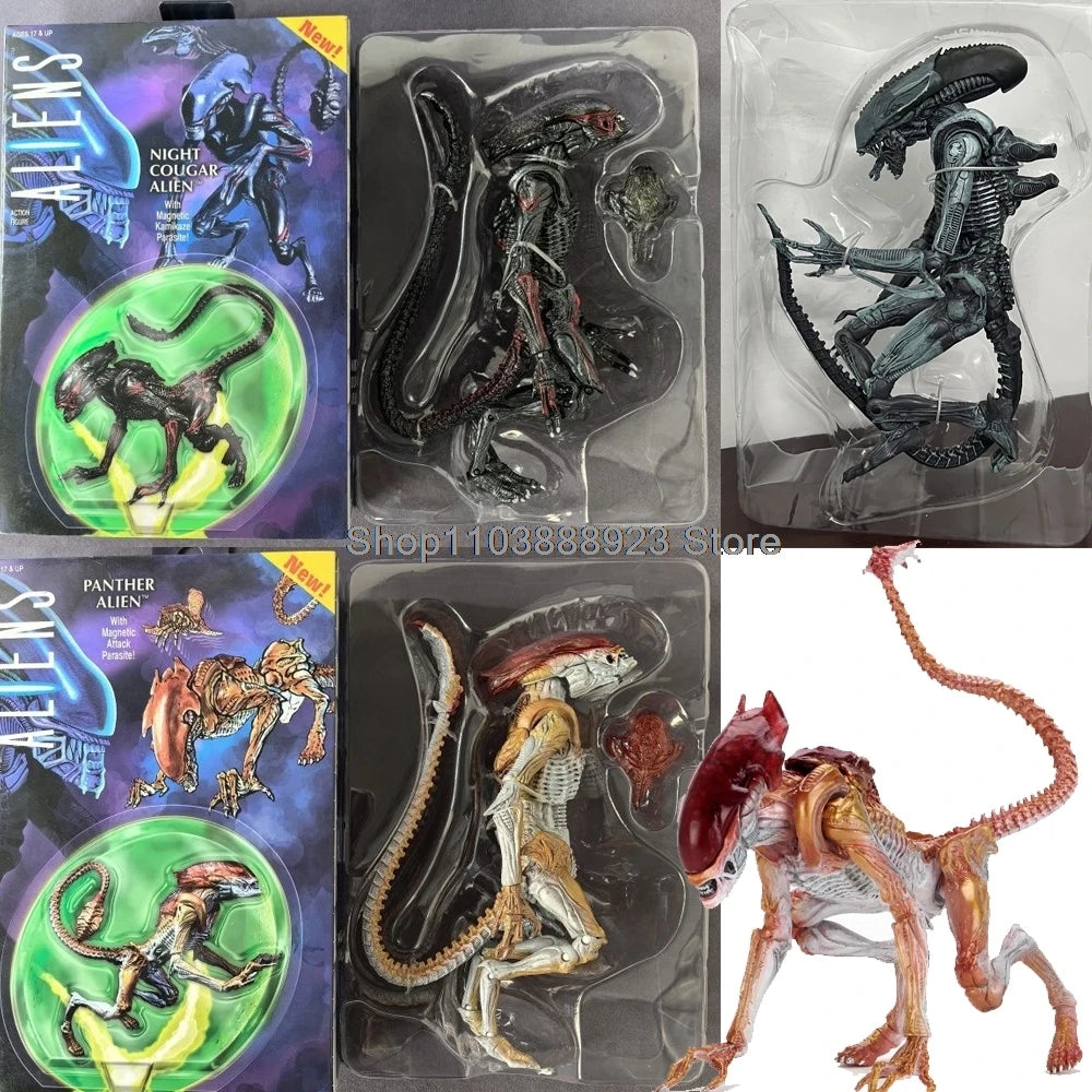 Neca Alien Romulus Night Cougar Alien Panther Alien Figure Movie Aliens With Magnetic Attack Parasite Model Gifts Toys