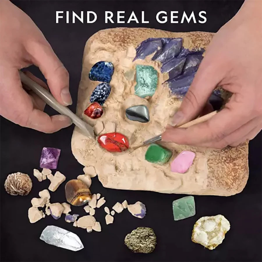 nationals geographics dig and discover gem stone crystal dig toy set child learning educational toy crystal mining kit Kids gift