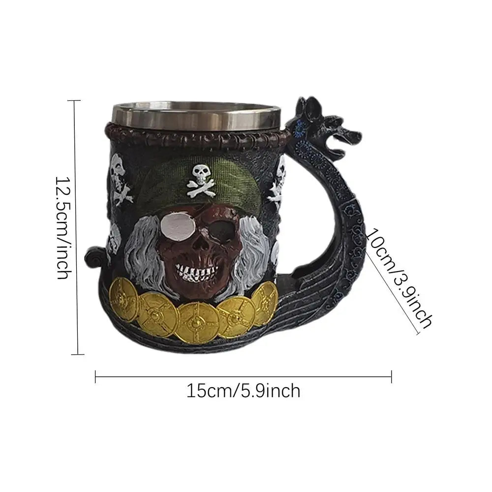 Coffee Tea Mug Pirate Theme Coffee Mugs Stainless Steel Coffee Cup & Beer Mug For Birthday Christmas New Year Anniversary Easter