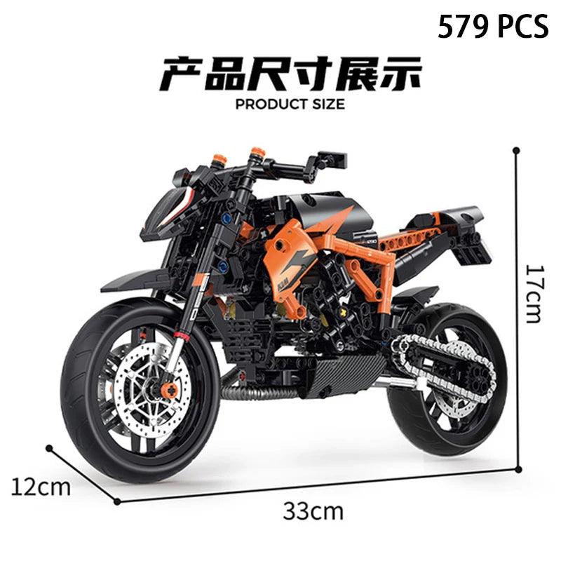 2024 Modern High Tech Technic Moto Suzuki GSX250r Rush1000 Motorcycles Dirt Bike Model Building Blocks Sets Brick Kids Toys Gift