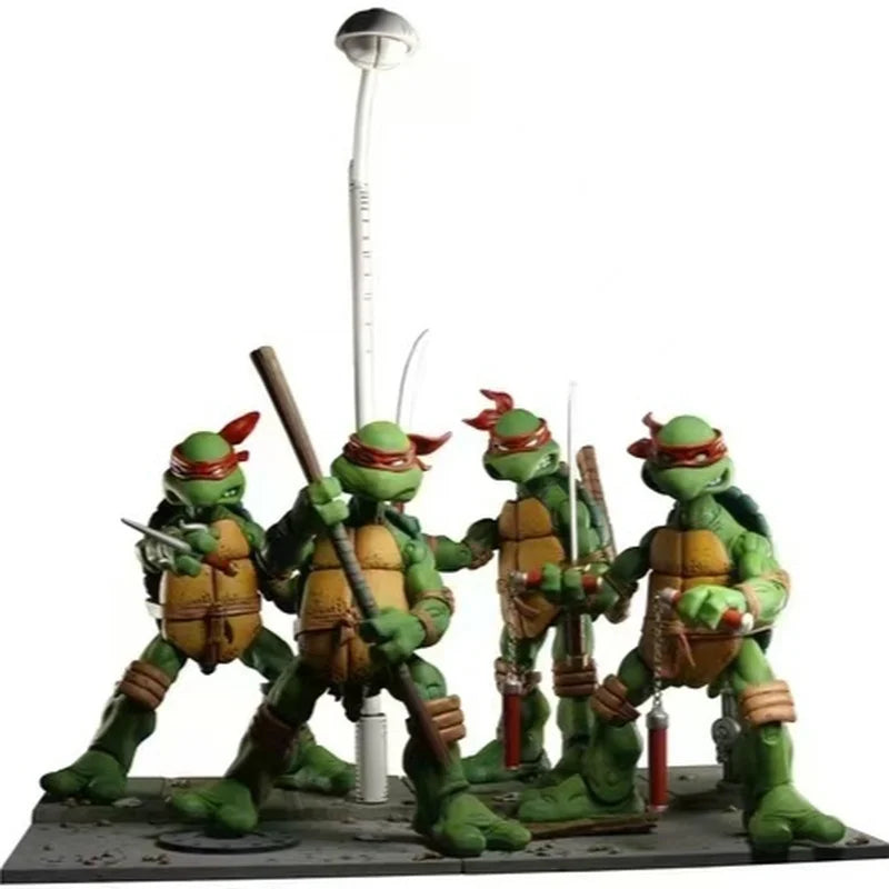 New NECA Turtles Figures Pizza Club Leonardo Leads Tmnt Turtles First Ninja Anime Action Figure Model Doll Gifts Toys In Stock
