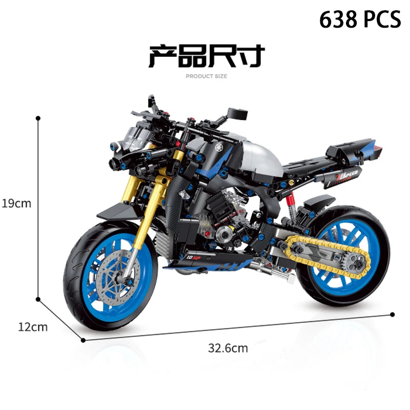2024 Modern High Tech Technic Moto Suzuki GSX250r Rush1000 Motorcycles Dirt Bike Model Building Blocks Sets Brick Kids Toys Gift