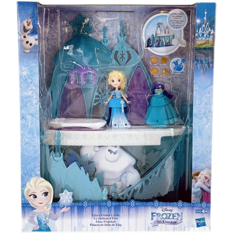 Hasbro Frozen Little Kingdom Elsa's Frozen Castle Girls Playing House Toys Crystal Castle Model Toy Children's Birthday Gift
