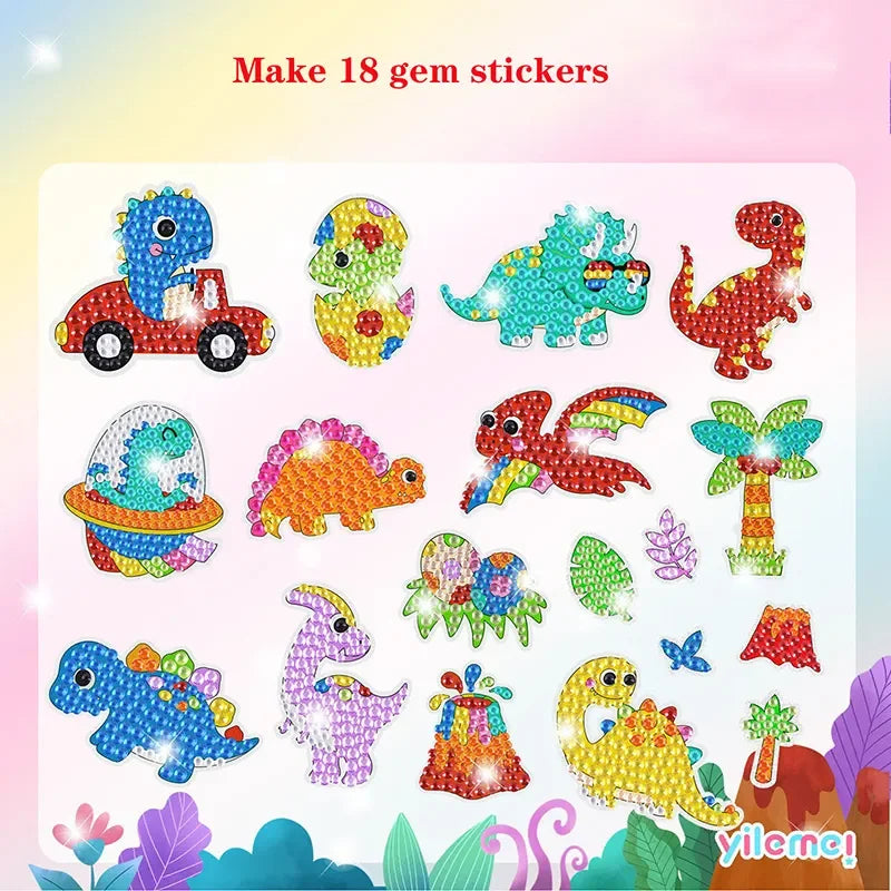 Good Quality GEM 5D Diamond Painting Stickers Kit Kids Handmade With DIY Painting Tools Cute Art Crafts Toys for Children Gifts