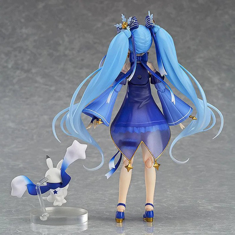 14cm Hatsune Miku Anime Figures Figma EX037 Starry Sky Series Vocalold Snow MIKU Cartoon Model Figurine Collectible Toys Gifts