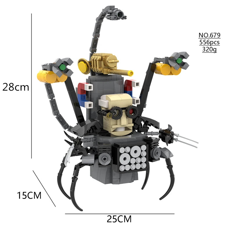 Creative Titan Series Skibidi Toilet Building Blocks Set Clock TV Man Model DIY Bricks Toys For Children Christmas Kids Gifts
