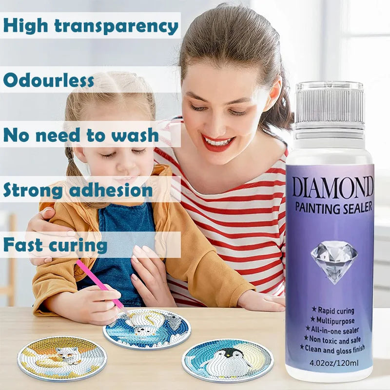 5D Diamond Painting Art Glue Diamond Painting Sealer Permanent Hold Shine Effect Puzzle Sealer Sticky Diamond Painting Conserver