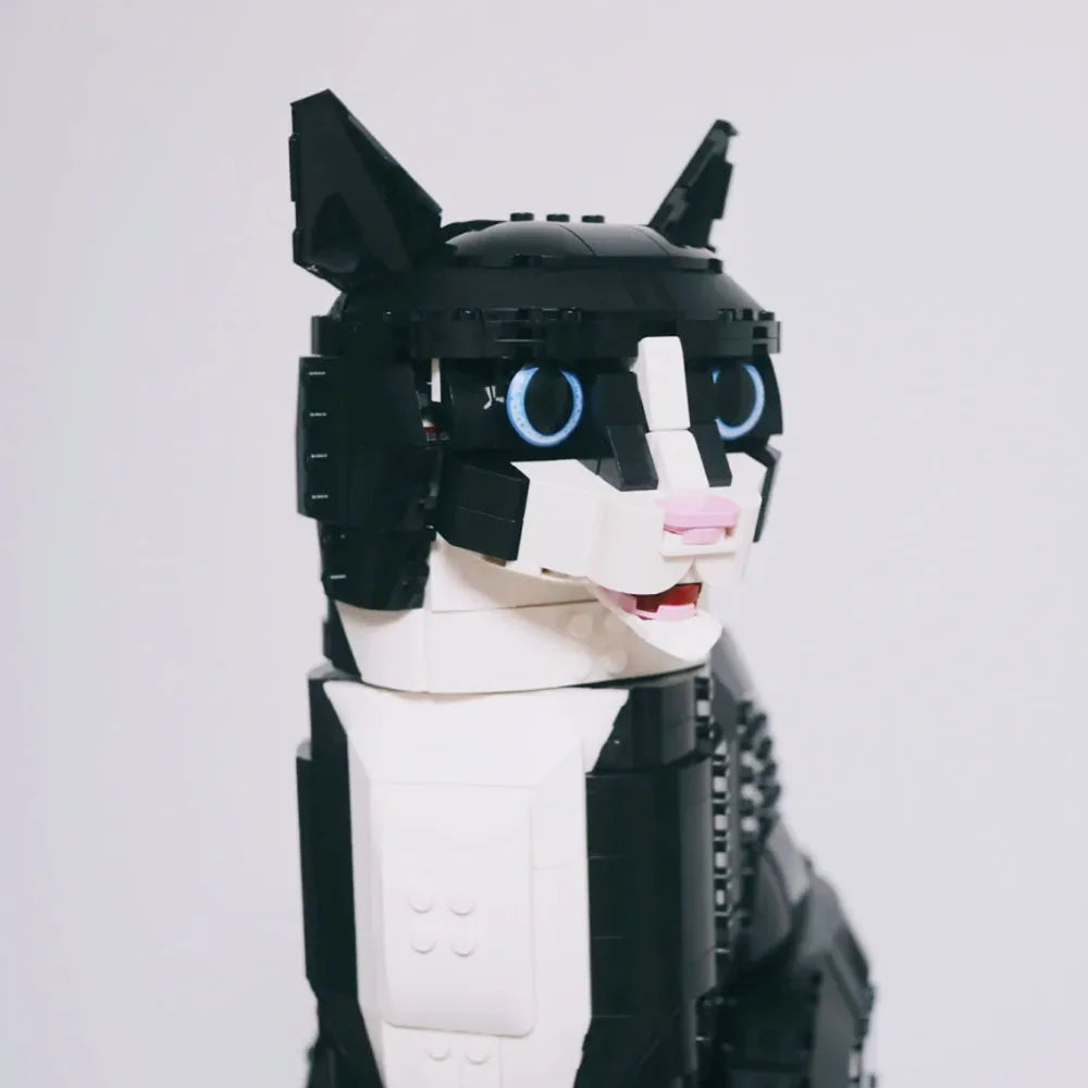 1710Pcs MOC New 21349 Tuxedo Cat Building Blocks Creative Cartoon Animal Assembly Toy Diy Educational Puzzle Toys Gift