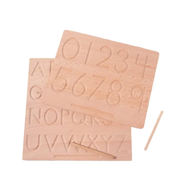 Trace Letters Numbers Wood Groove Writing Board Montessori Language Materials Fine Motor Skill Practice Early Educational Toys