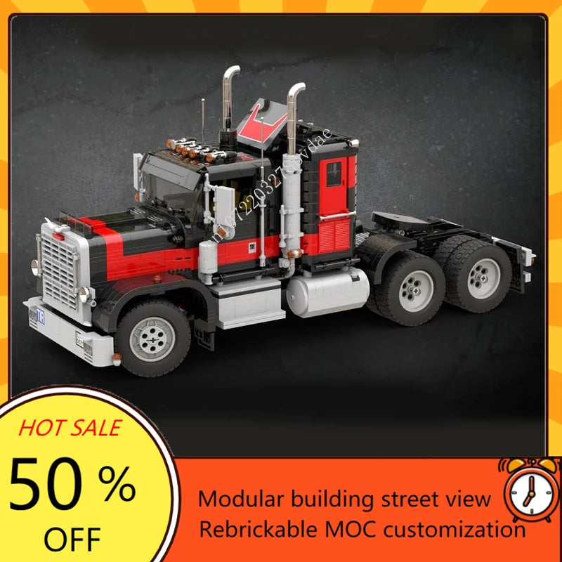 1930PCS High-Tech MOC Giant Truck /Black Cat Model Building Blocks City Truck DIY Creative Collection Boys Toys Birthday Gifts