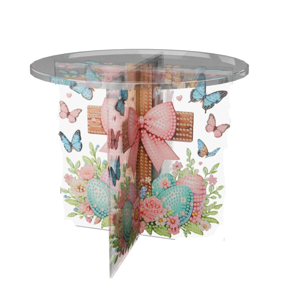 Acrylic Butterfly Potted Plant Holder Rack Rhinestones Plant Display Shelf Diamond Painting Plant Corner Stand for DIY Art Craft