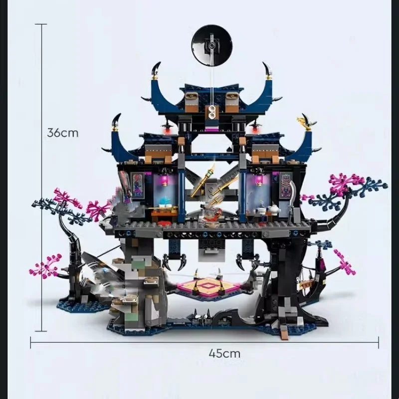 Creative MOC Building Blocks Shadow Dojo Wolf Mask Ninjas Scene Assembly Building Blocks Model Boy Toy Birthday Gift