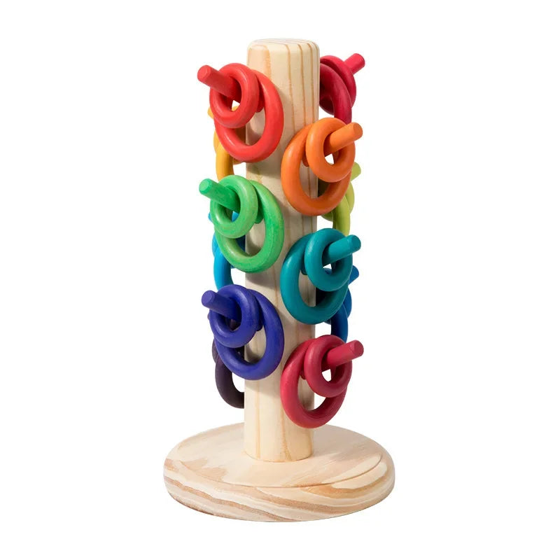 Montessori Rainbow Tree Color Sorting Wooden Toy for Children Hand Eye Coordination Cognitive Skills Development Educational Pla