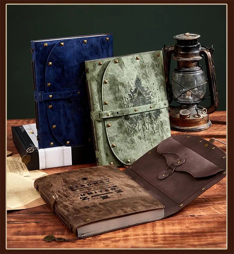 A5 Notebooks PU Cover Magic Journal 290 Pages Note books Retro Student Diary Planner