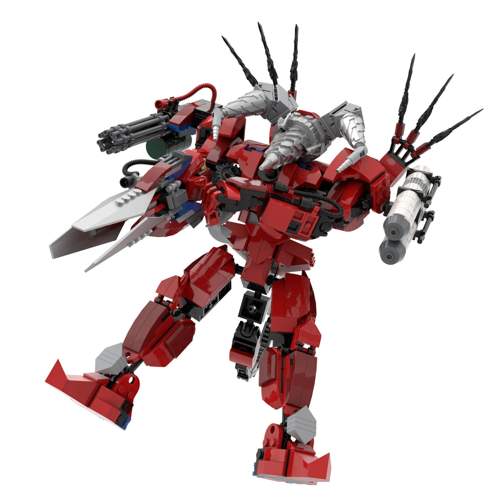6.0 Red Titan Drill Man MOC Skibidi Toilet Building Blocks With Fully armed Creative DIY Crow toilet man reative Boys Toys Gifts