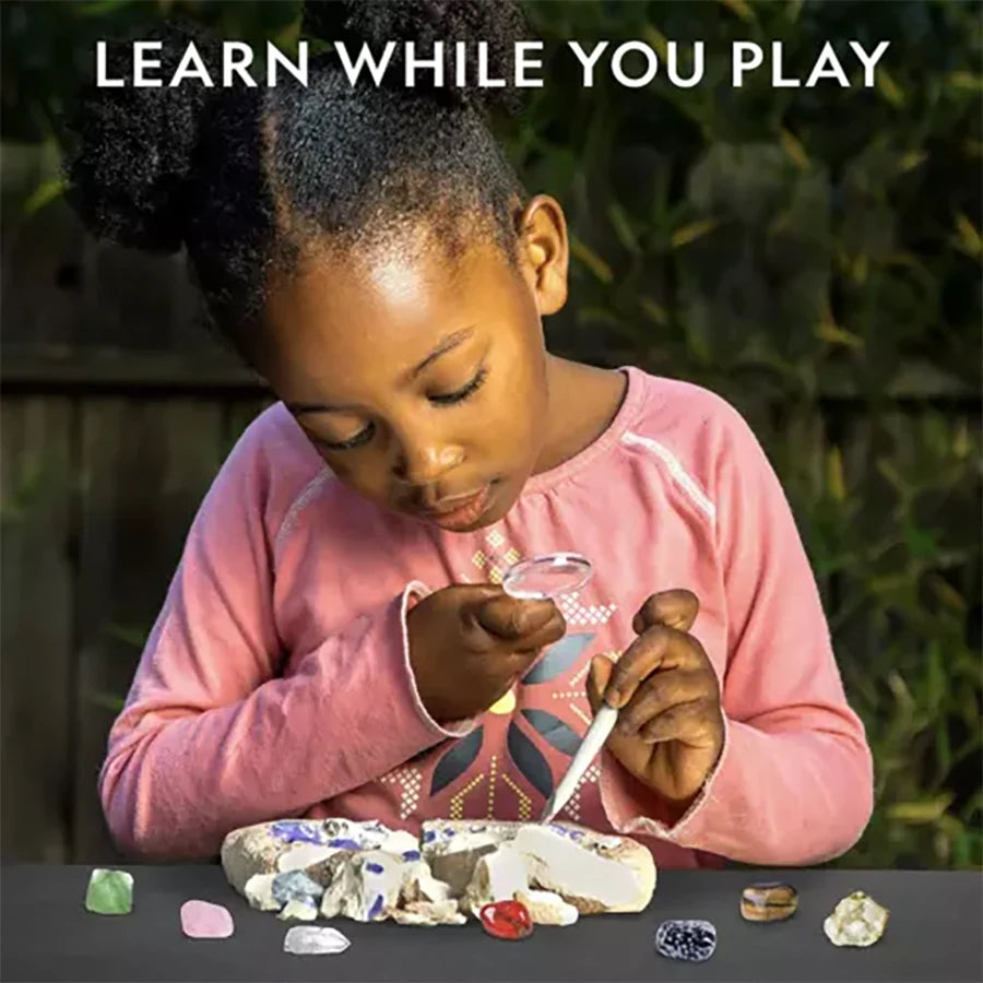 nationals geographics dig and discover gem stone crystal dig toy set child learning educational toy crystal mining kit Kids gift