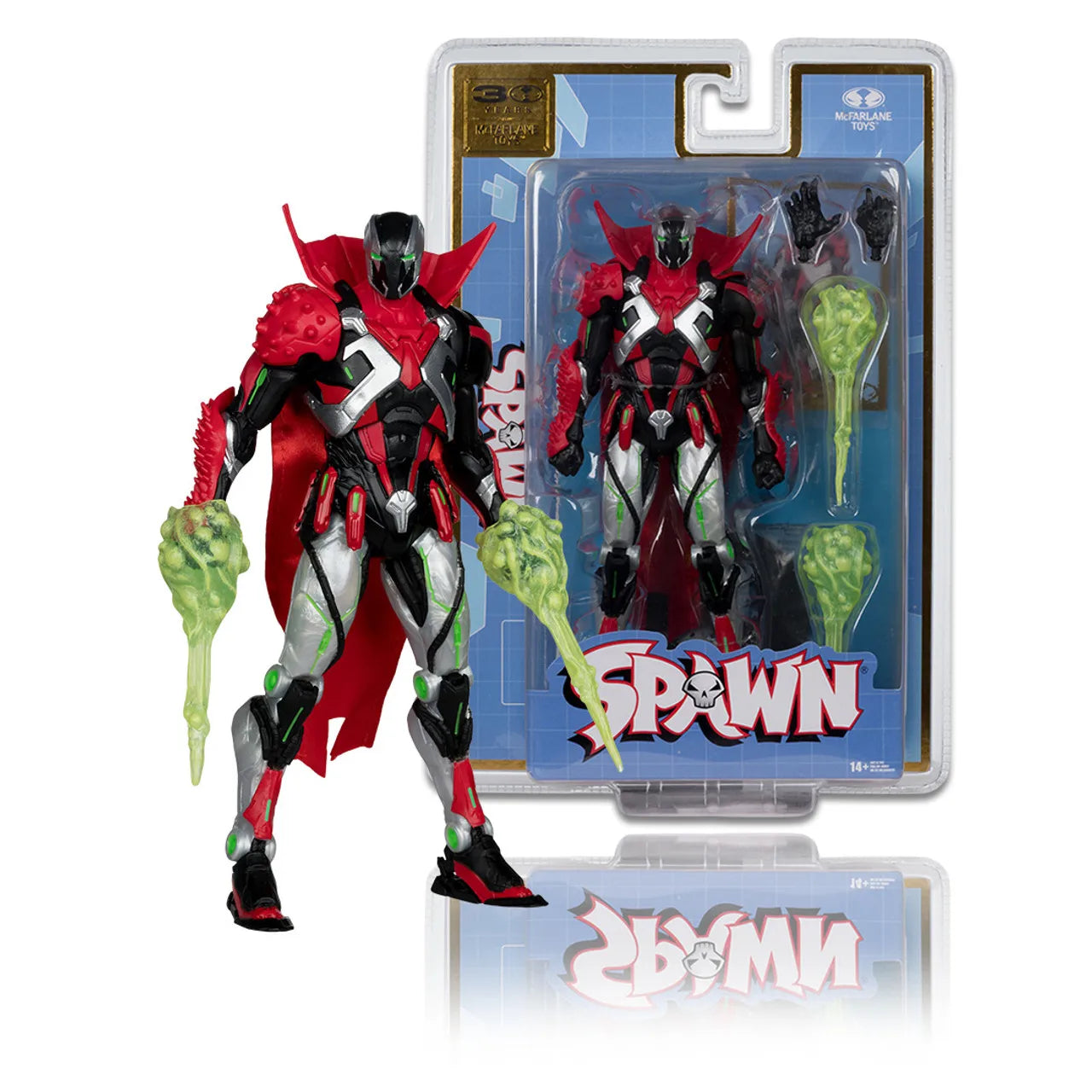 McFarlane Toys Robot Wars & The Deviant: Rat City 18cm Action Figure Spawn Gold label Model doll