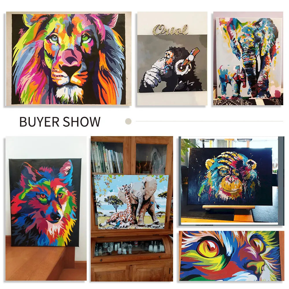 GATYZTORY Diy Paint By Numbers For Adults Kits Acrylic Paint Night Landscape On Canvas Numbers Painting For Home Decors