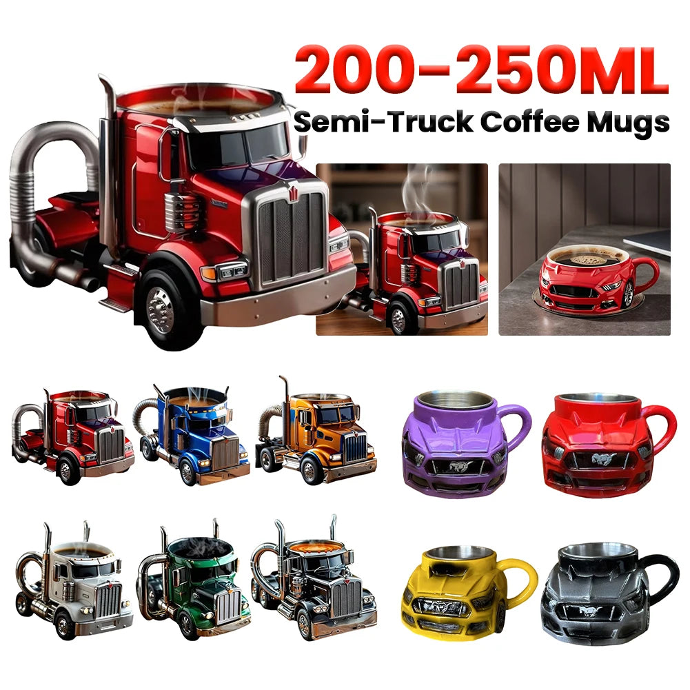 New Car Shaped Coffee Mug Creative Coffee Cup Funny Tea Cup Novelty Drinkware Gifts for Men Boyfriend Dad Husband Car Lovers