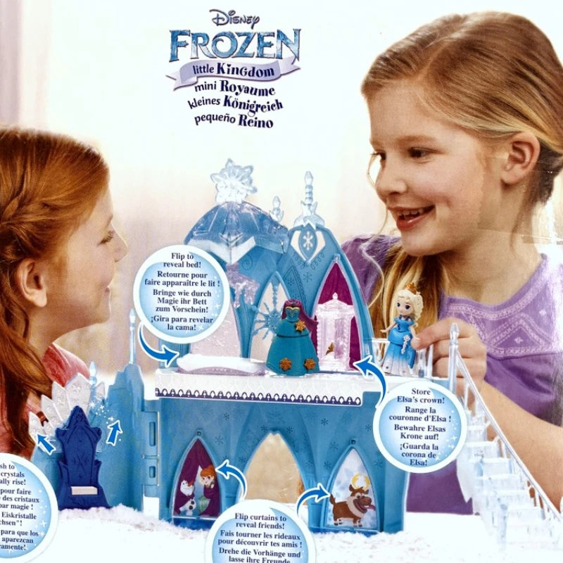 Hasbro Frozen Little Kingdom Elsa's Frozen Castle Girls Playing House Toys Crystal Castle Model Toy Children's Birthday Gift