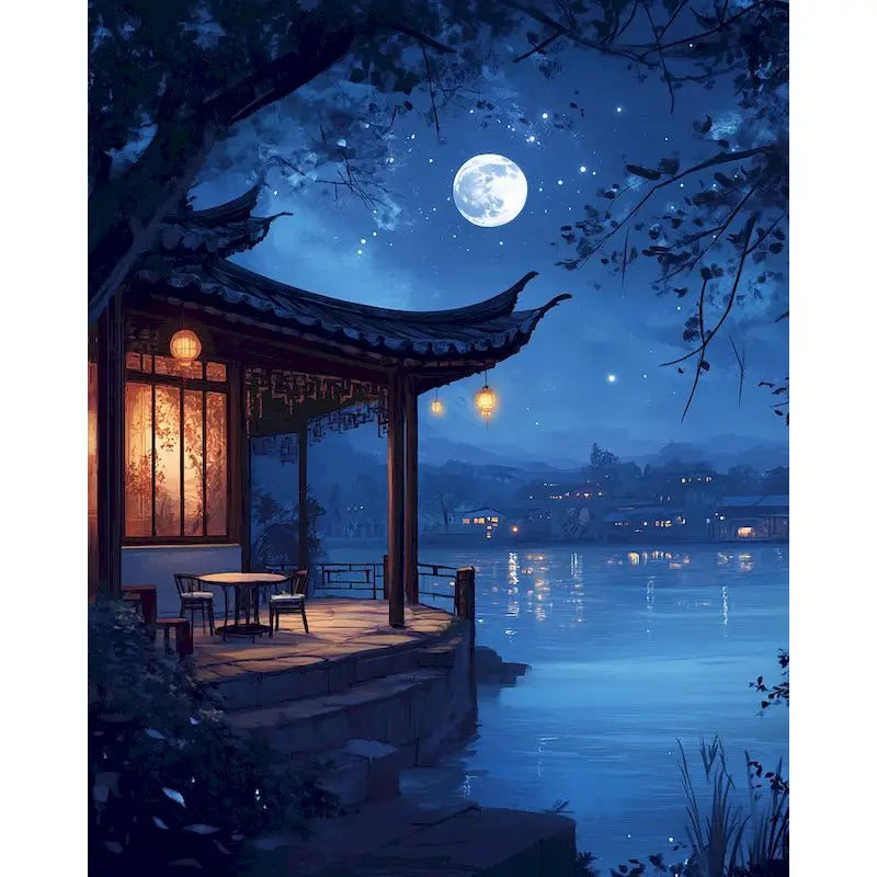 GATYZTORY Diy Paint By Numbers For Adults Kits Acrylic Paint Night Landscape On Canvas Numbers Painting For Home Decors