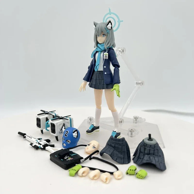 15cm Figma #567 Blue Archive Shiroko Sunaookami Anime Girl Figure Shiroko Action Figure Arona Figurine Adult Model Doll Toy Gift
