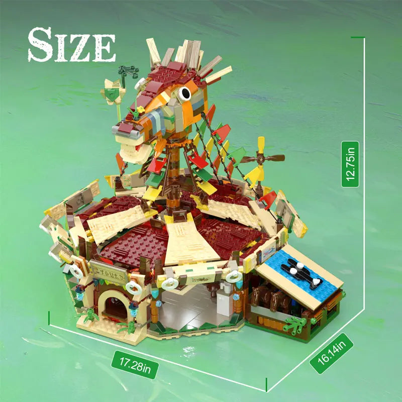 MOC Zeldaed Horse Stable Station Model Building Blocks Set Game Architecture Printed Assemble Bricks Toys Birthday Xmas Gifts
