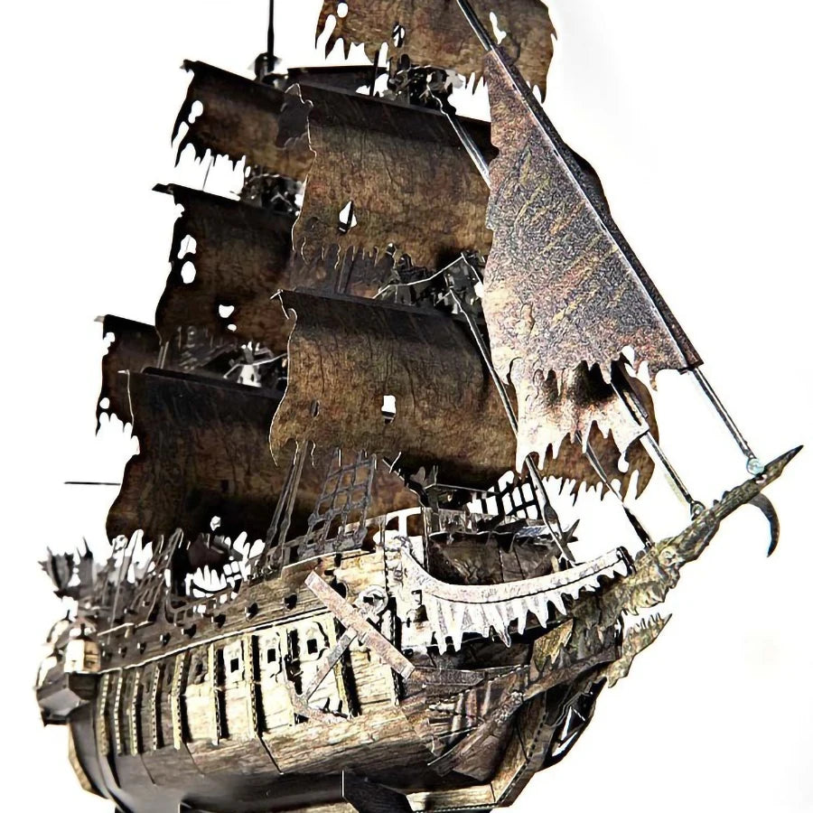 3D Metal Puzzle Pirate Ship - DIY Assembly Model Kit with Display Stand, Challenging Construction Artcraft for Adults 14+