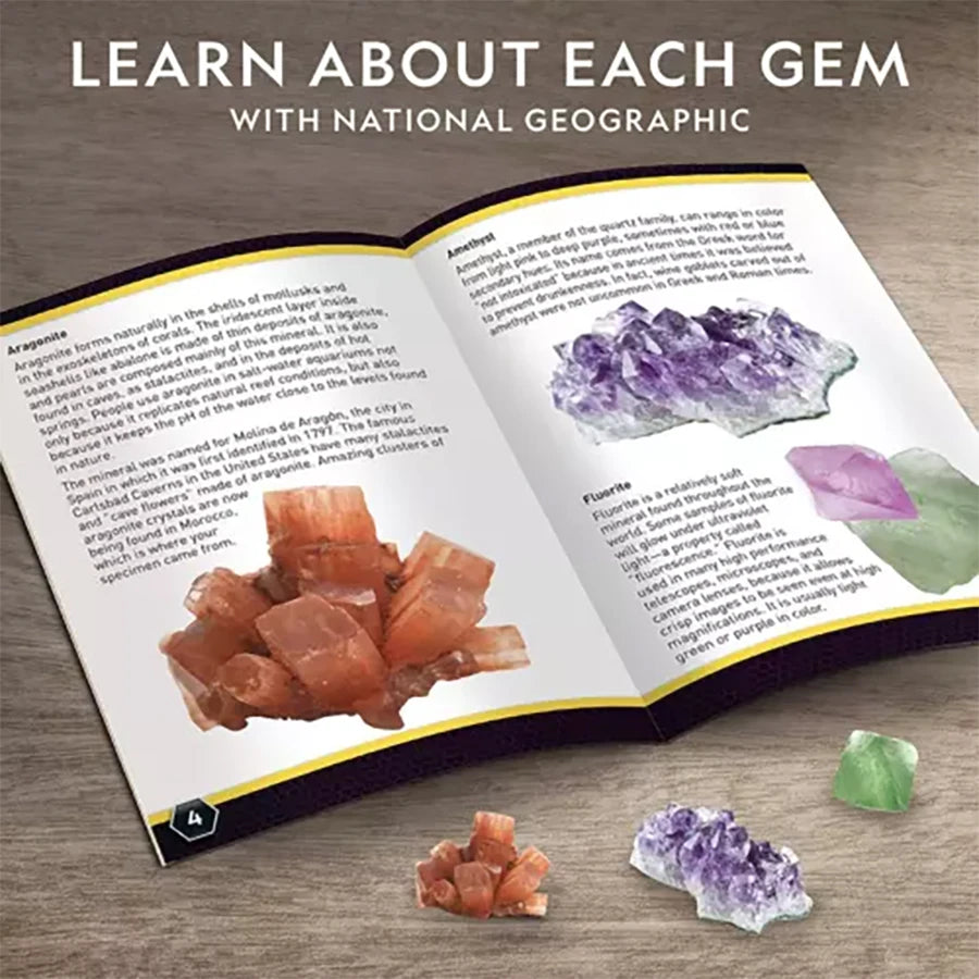 nationals geographics dig and discover gem stone crystal dig toy set child learning educational toy crystal mining kit Kids gift