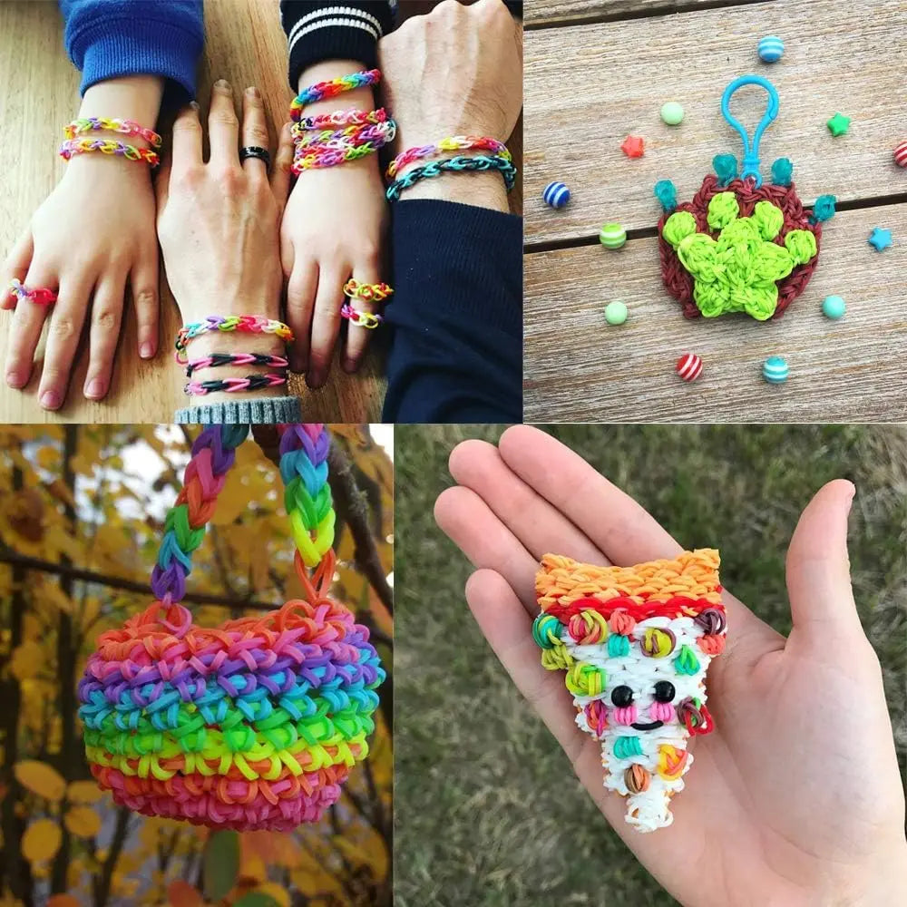 600pcs+ Loom Rubber Band Refill Kit in 31 Colors Bracelet Making Kit for Kids Weaving DIY Crafting Gift with  Loom Bands Toys