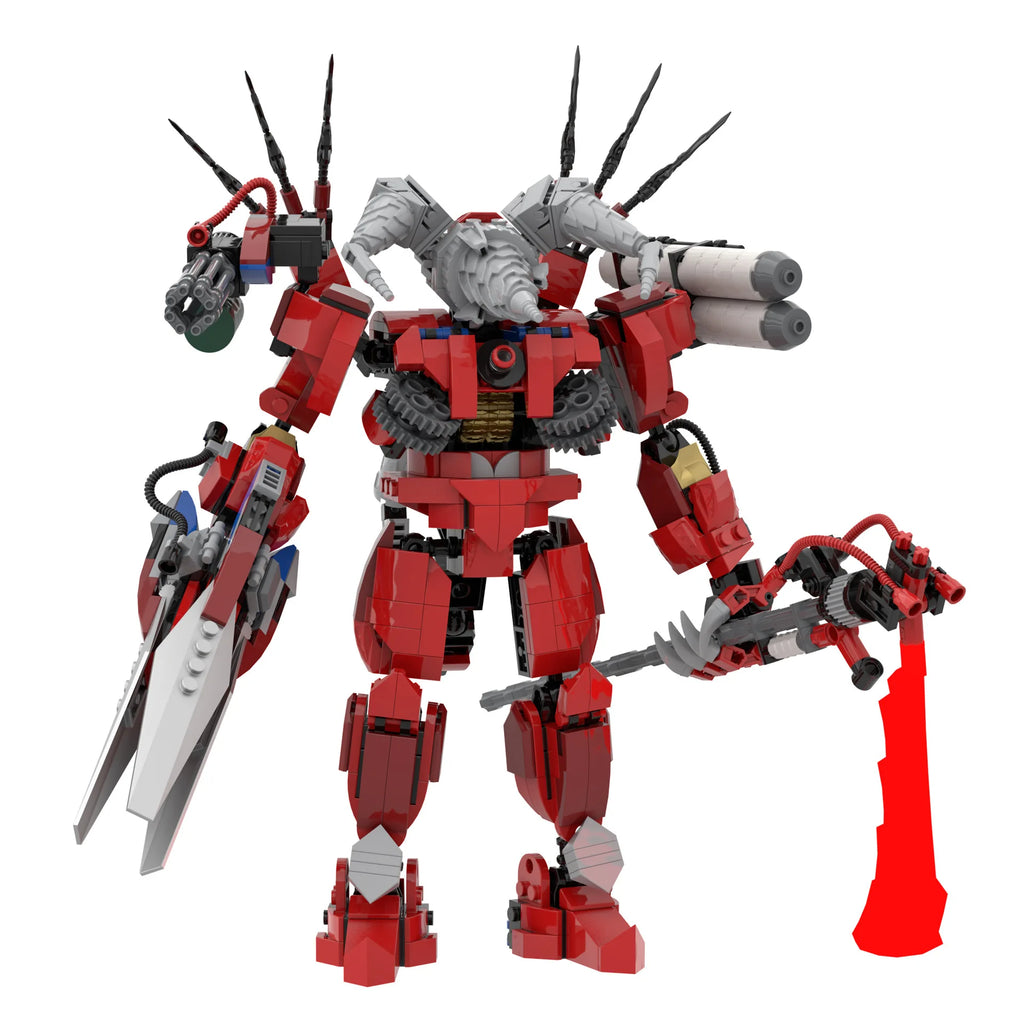 6.0 Red Titan Drill Man MOC Skibidi Toilet Building Blocks With Fully armed Creative DIY Crow toilet man reative Boys Toys Gifts