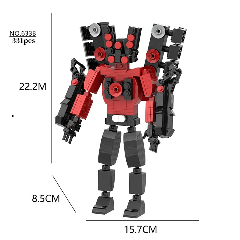 Creative Titan Series Skibidi Toilet Building Blocks Set Clock TV Man Model DIY Bricks Toys For Children Christmas Kids Gifts