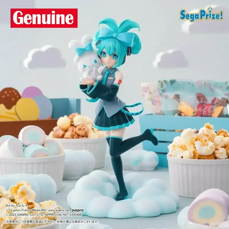 Original Sega Hatsune Miku 18cm PVC Action Figure Collectible Cinnamoroll Model Decorative Toy for Birthday Gift in Stock