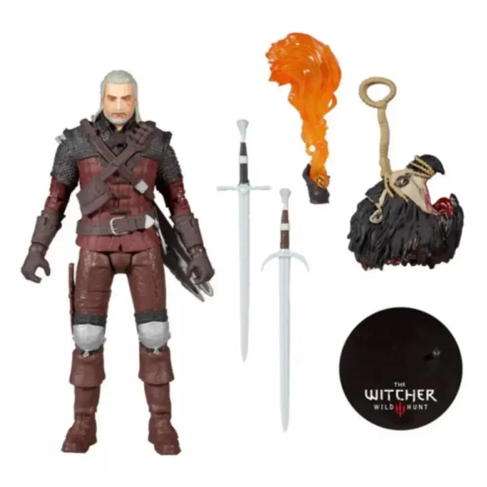 7inches McFARLANE Action Figure Wild Hunt Geralt Of Rivia (Wolf Armor) Anime collection Model birthday Gift