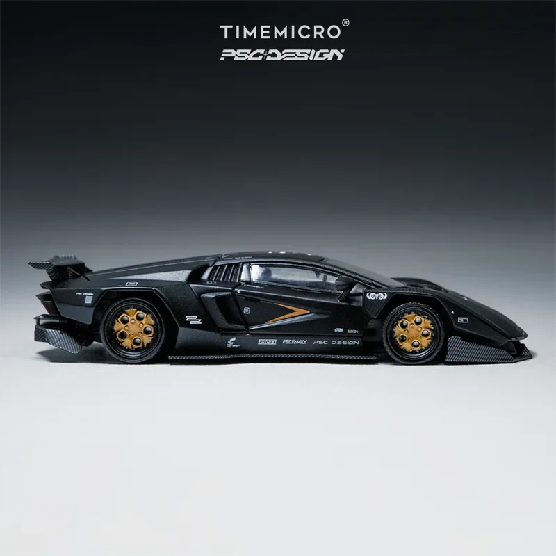 Time Micro / PSC DESIGN 1:64 PSC-Countach Matte Black Cars Model Collection Miniature