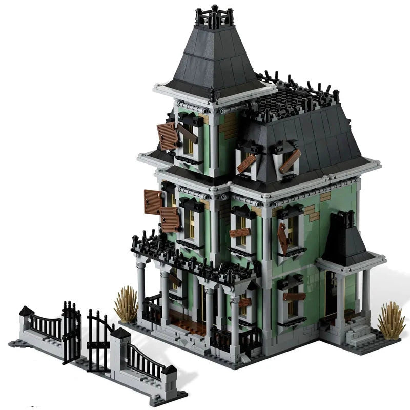 With Light Monster Fighter  MOC Display Haunted House Compatible 10228 16007 Building Blocks Bricks Birthday Christmas Toy Gift
