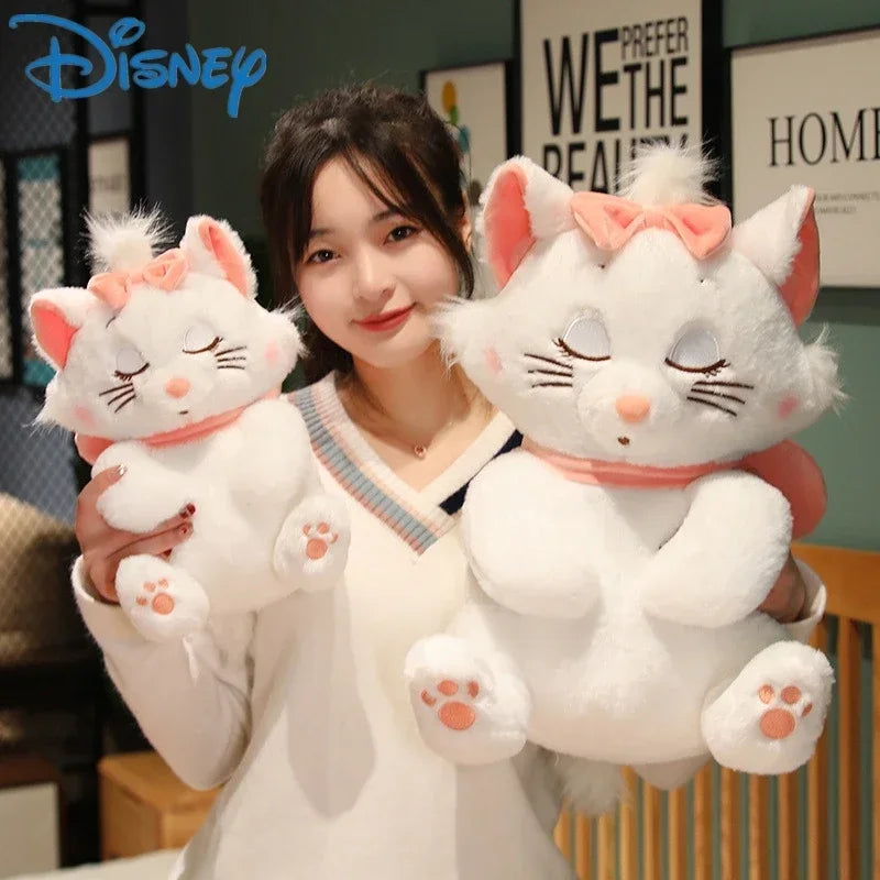 Cute Disney Marie Cat Plush Dolls The Aristocats Cartoon Sleepy Face Marie Bow Plushies Doll Soft Stuffed Animals Pet Toy Gifts