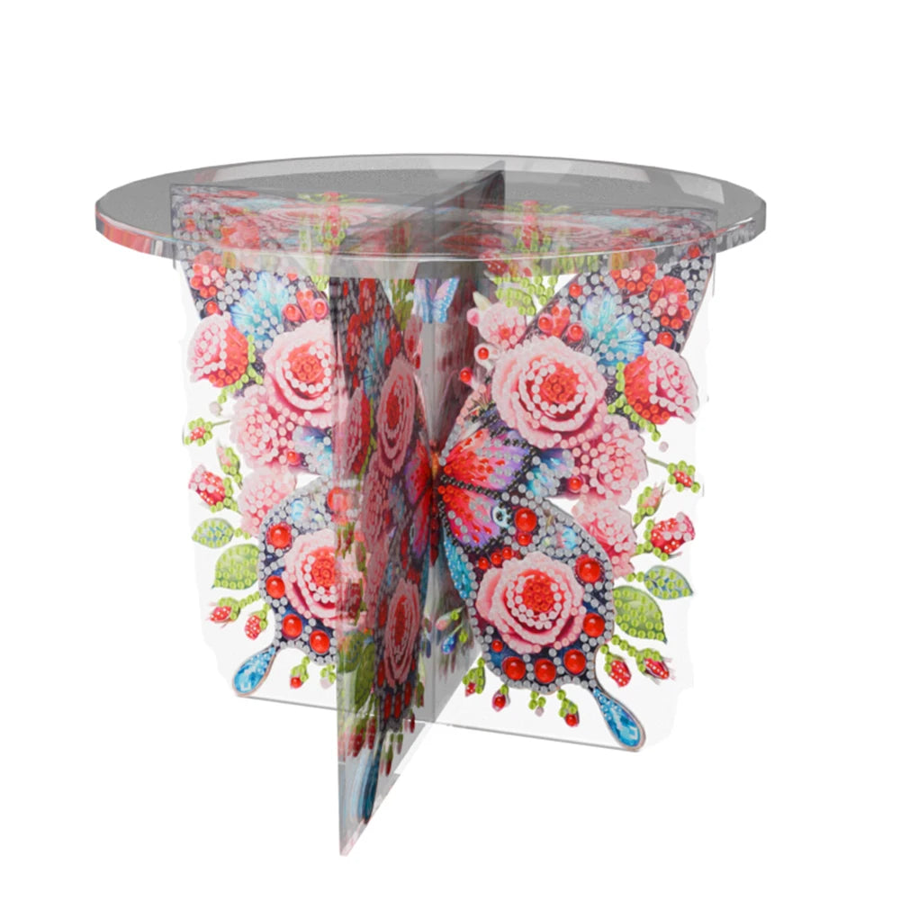 Acrylic Butterfly Potted Plant Holder Rack Rhinestones Plant Display Shelf Diamond Painting Plant Corner Stand for DIY Art Craft