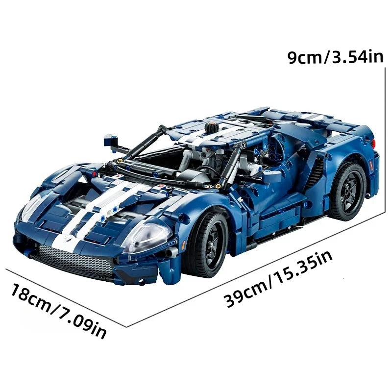 New Technical Forded GT City Speed Sports Car Building Blocks MOC Set Model Racing Vehicle Assemble Toys Bricks for Kids Gifts