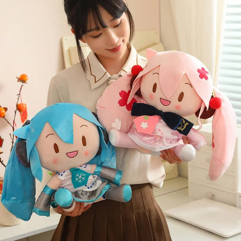 High Quality Hatsune Miku Plush Toy Kawaii Doll Home Decor Stuffed Anime Collect Miku Fufu Gifts Girl Cuddly Plushies