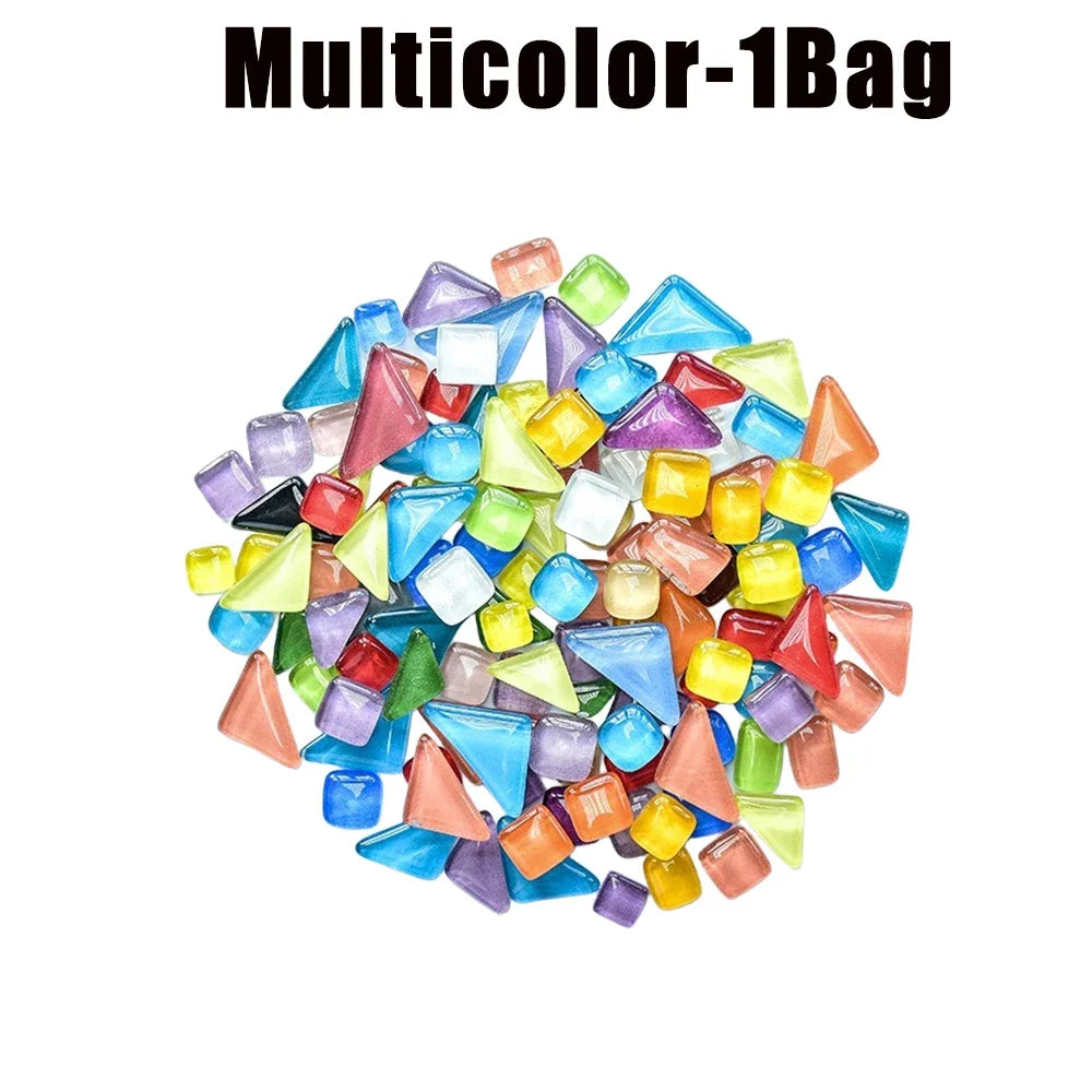 Colorful Bulk Crystal Mosaic Pieces Art Diy Glass Mosaic Tile Craft DIY Ceramic Mosaic Glass Tiles  Art Hobbies Craft Material