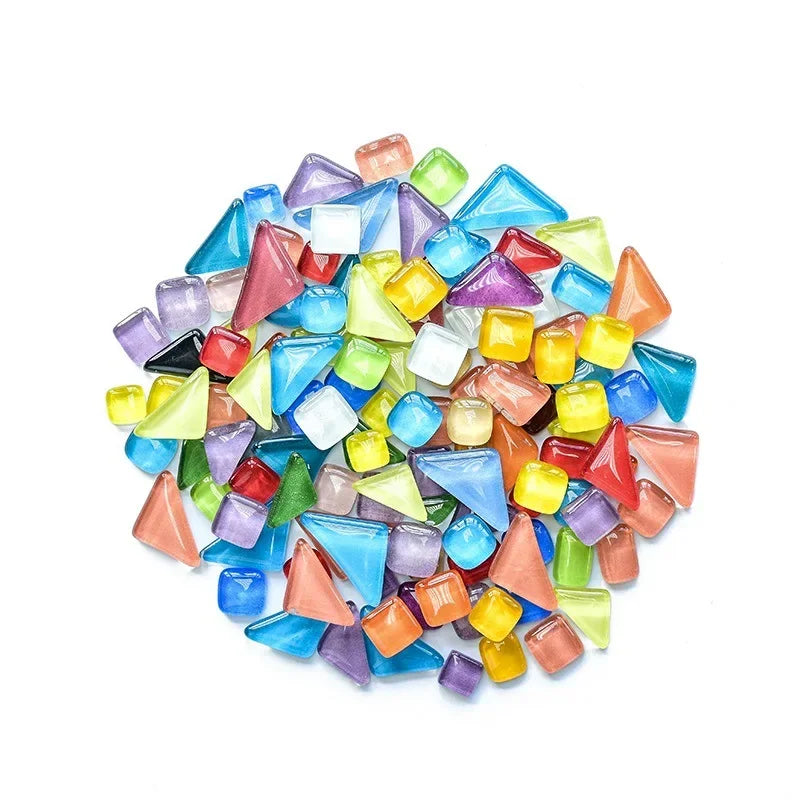 Colorful Bulk Crystal Mosaic Pieces Art Diy Glass Mosaic Tile Craft DIY Ceramic Mosaic Glass Tiles  Art Hobbies Craft Material