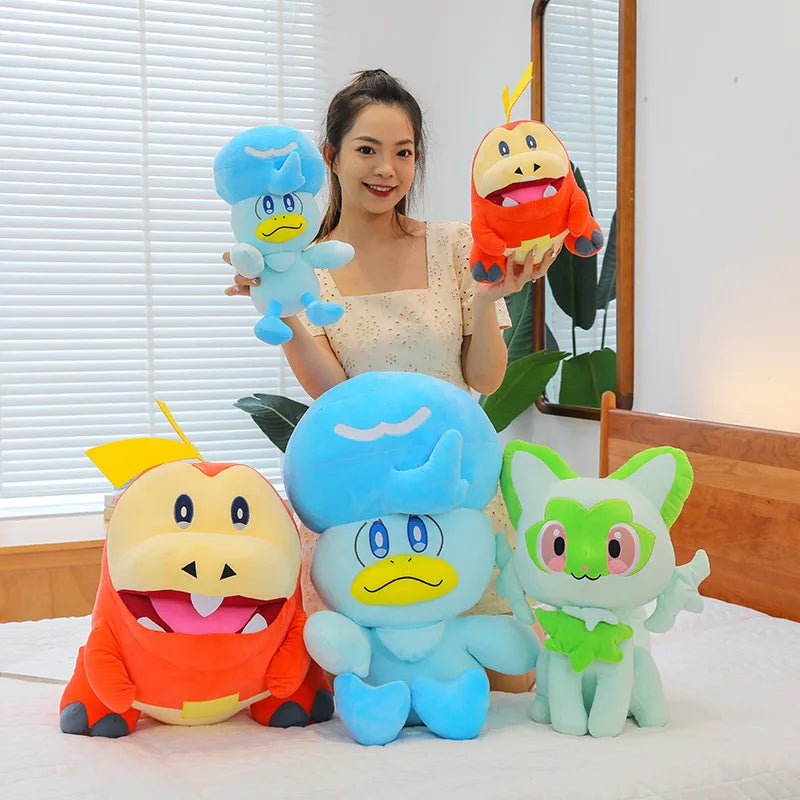 30/60cm Large Sprigatito Quaxly Pokemon Plush Toy Anime Doll Cute Pillow Fuecoco Pokémon Plushie Stuffed Gift for Kids Christmas